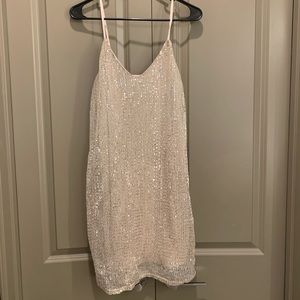 Express Gold Sequences Dress